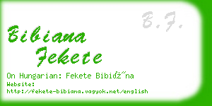 bibiana fekete business card